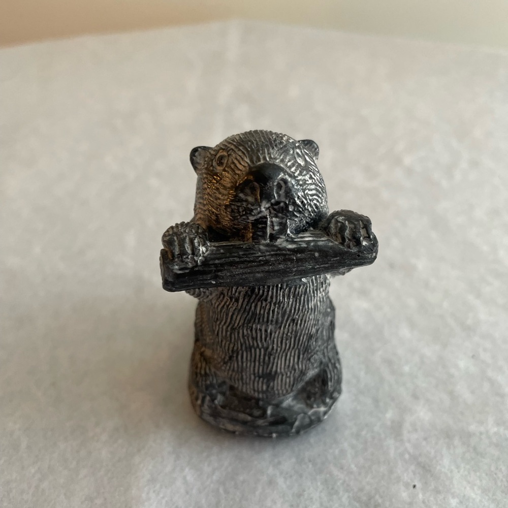 A Wolf Original Beaver 3.5 Inches Tall Handmade Sculpture Made In Canada